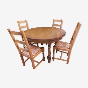 Table et 4 chaises, rallonge