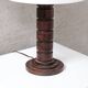 Turned oak art deco french table lamp