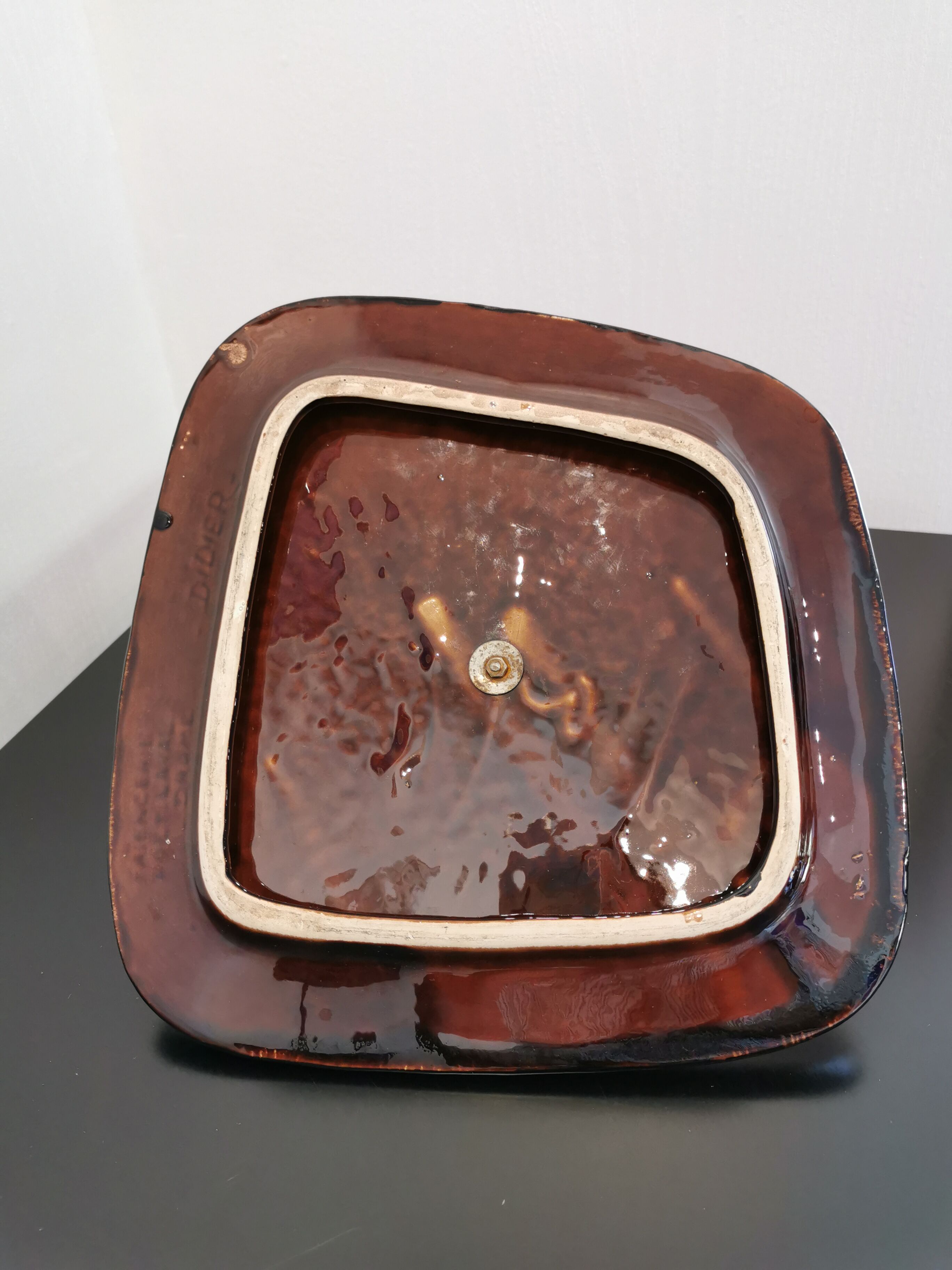 Poet Laval earthenware platter by Didier