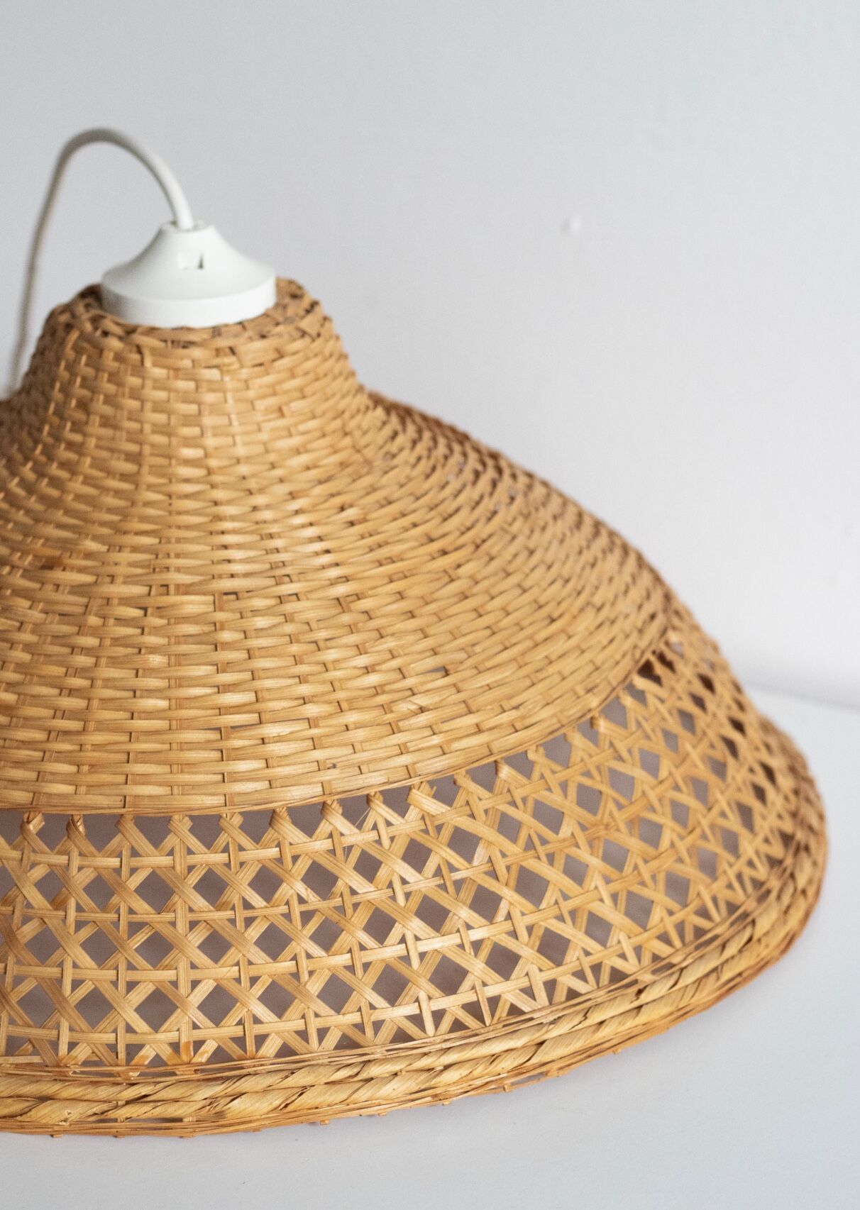 Vintage rattan wicker pendant lamp