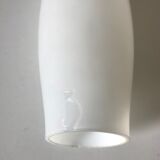 Lamp tripod teak and opaline 1960