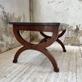 Empire style marble and mahogany coffee table