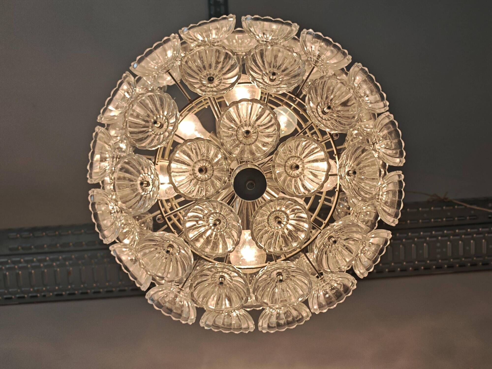 Large floral chandelier Mid Century Modern attributed to Emil Stejnar 1970s