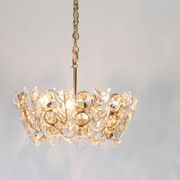Small golden brass suspension with crystal glass inlay by Palwa, Germany, 1970s.