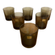 Set of 6 Luminarc vintage smoked molded whiskey glasses