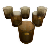 Série de 6 verres à whisky Luminarc verre moulé fumé vintage