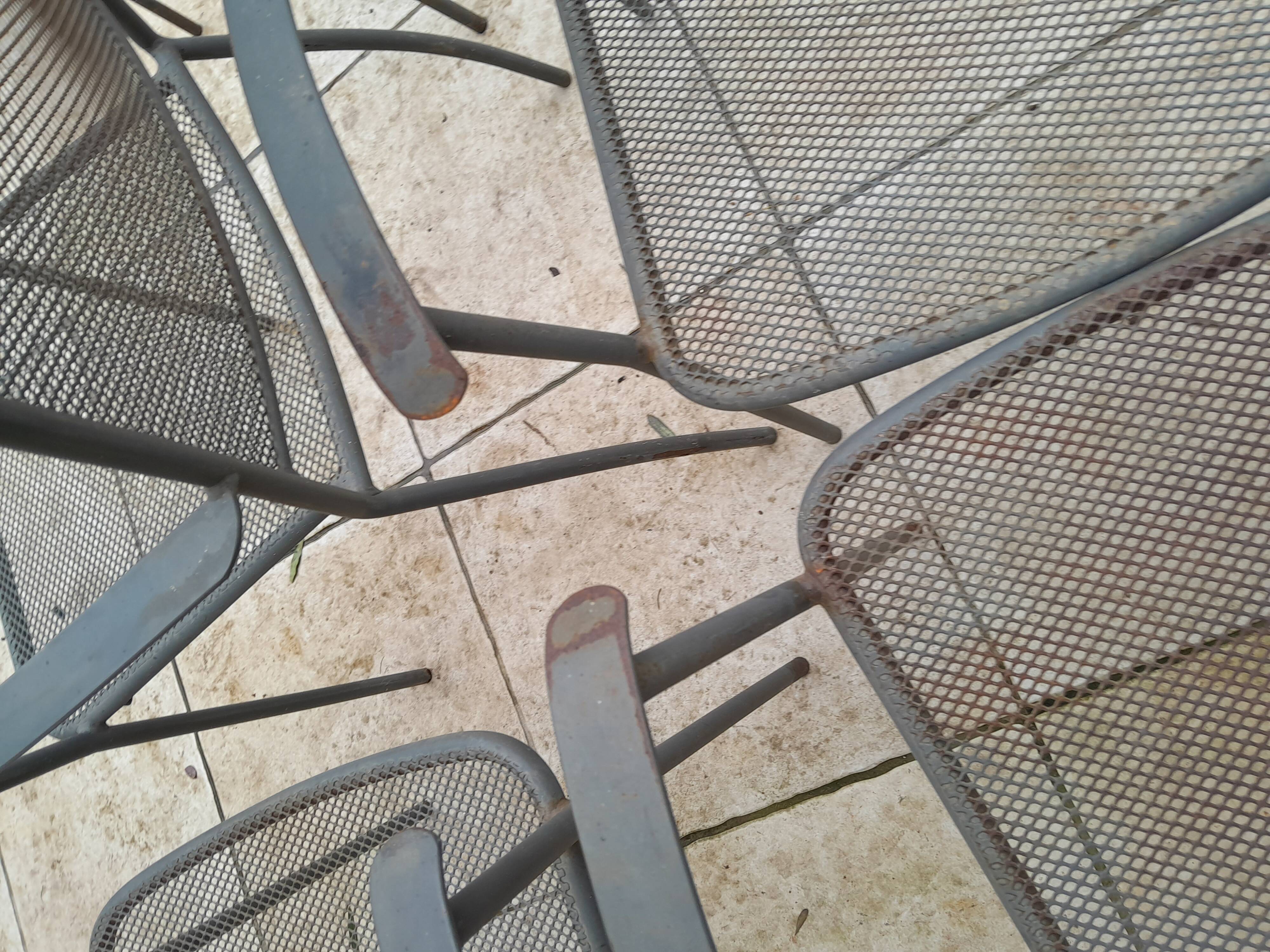 6 vintage garden armchairs iron metal chairs