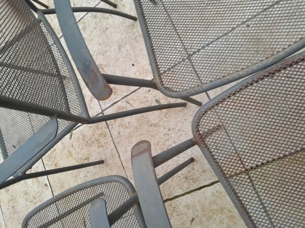 6 fauteuils de jardin vintage en métal