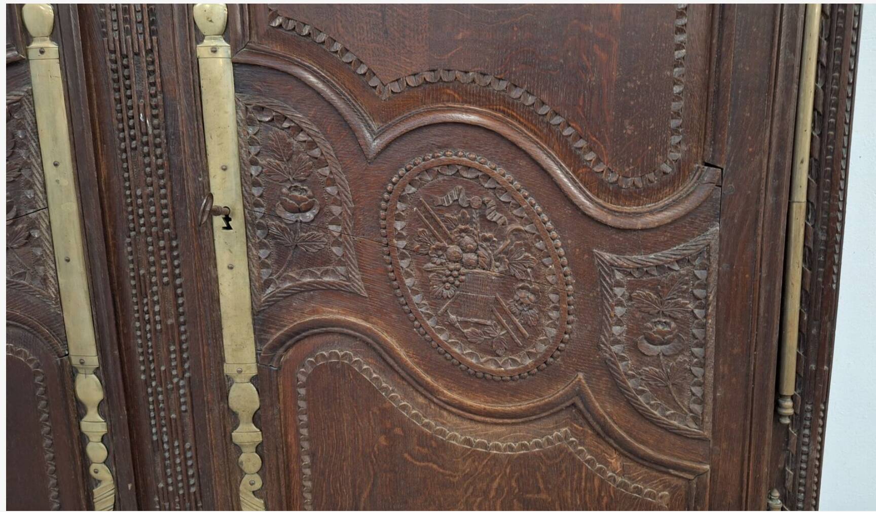 Large Norman wedding wardrobe from the 19th century.