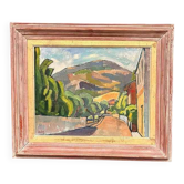 Huile sur toile originale suédoise – « Ville » par Kjell Wijgard vintage et encadrée – 52 × 44 cm (20,5" × 17,3")