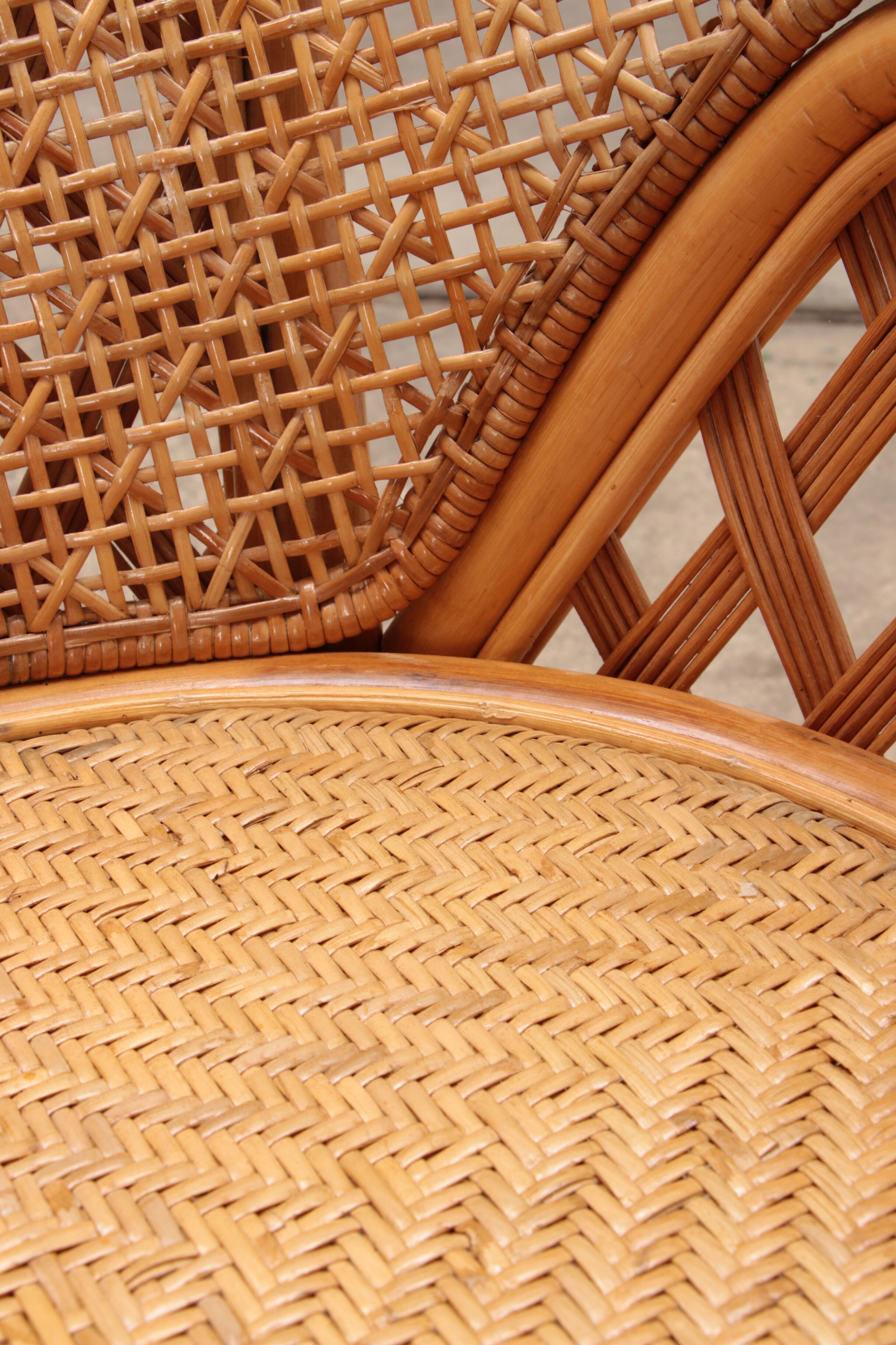 French bohemian set of 2 bamboo chairs from the 1960