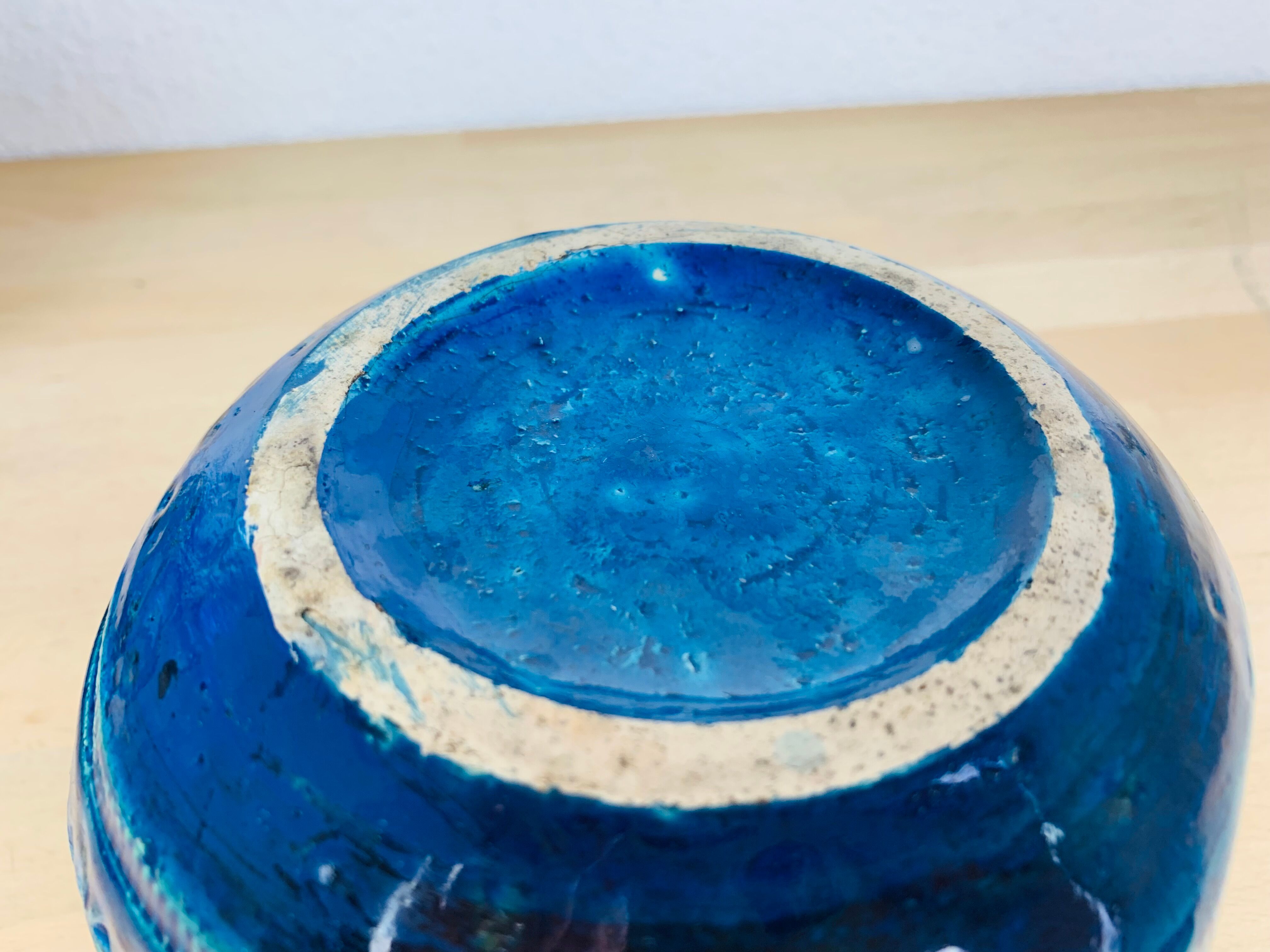 Ball vase Aldo Londi Rimini Blue for Bitossi