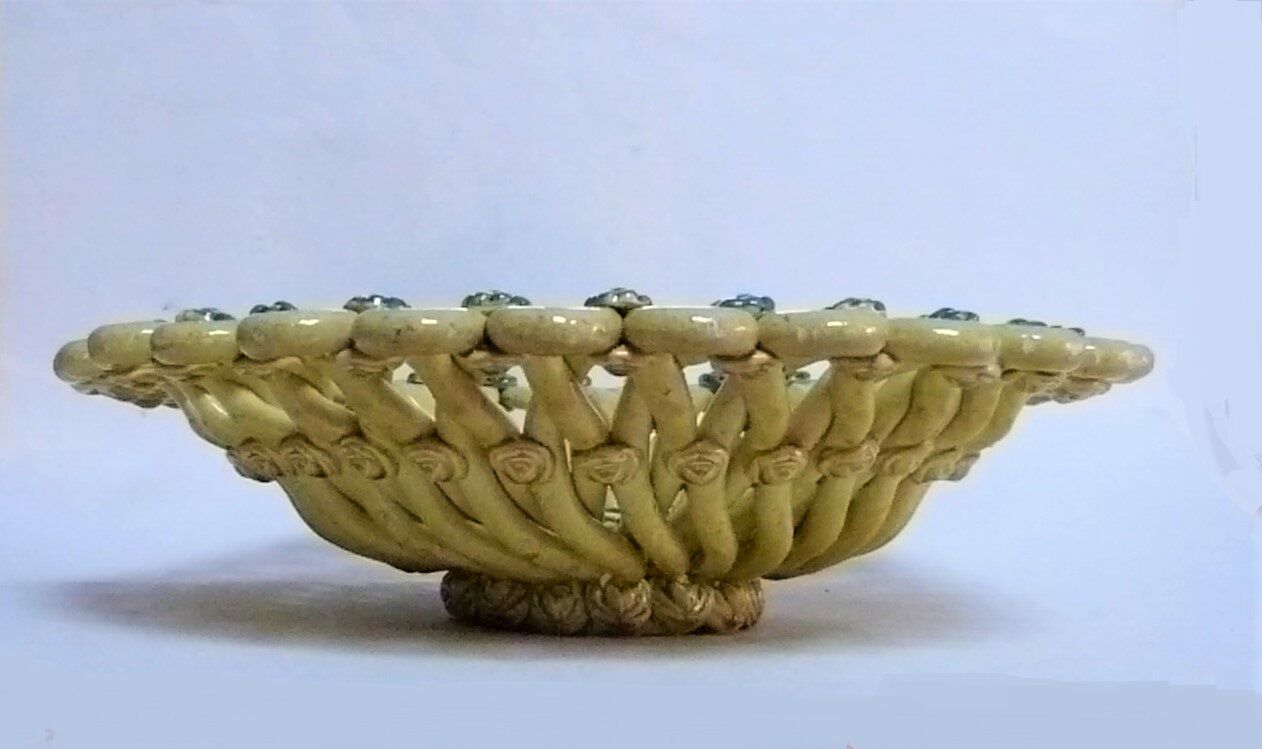 woven ceramic cup signed Foucard Jourdan Vallauris 1950