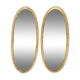 Pair of oval mirrors 1900 gilded stucco