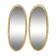 Pair of oval mirrors 1900 gilded stucco