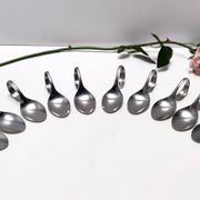 Set of Twelve Steel Serving Spoon by Pinti, Italy, 1980s