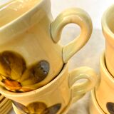 Vintage porcelain cups from Gien "Bamako"