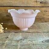 Suspension globe in pink opaline glass