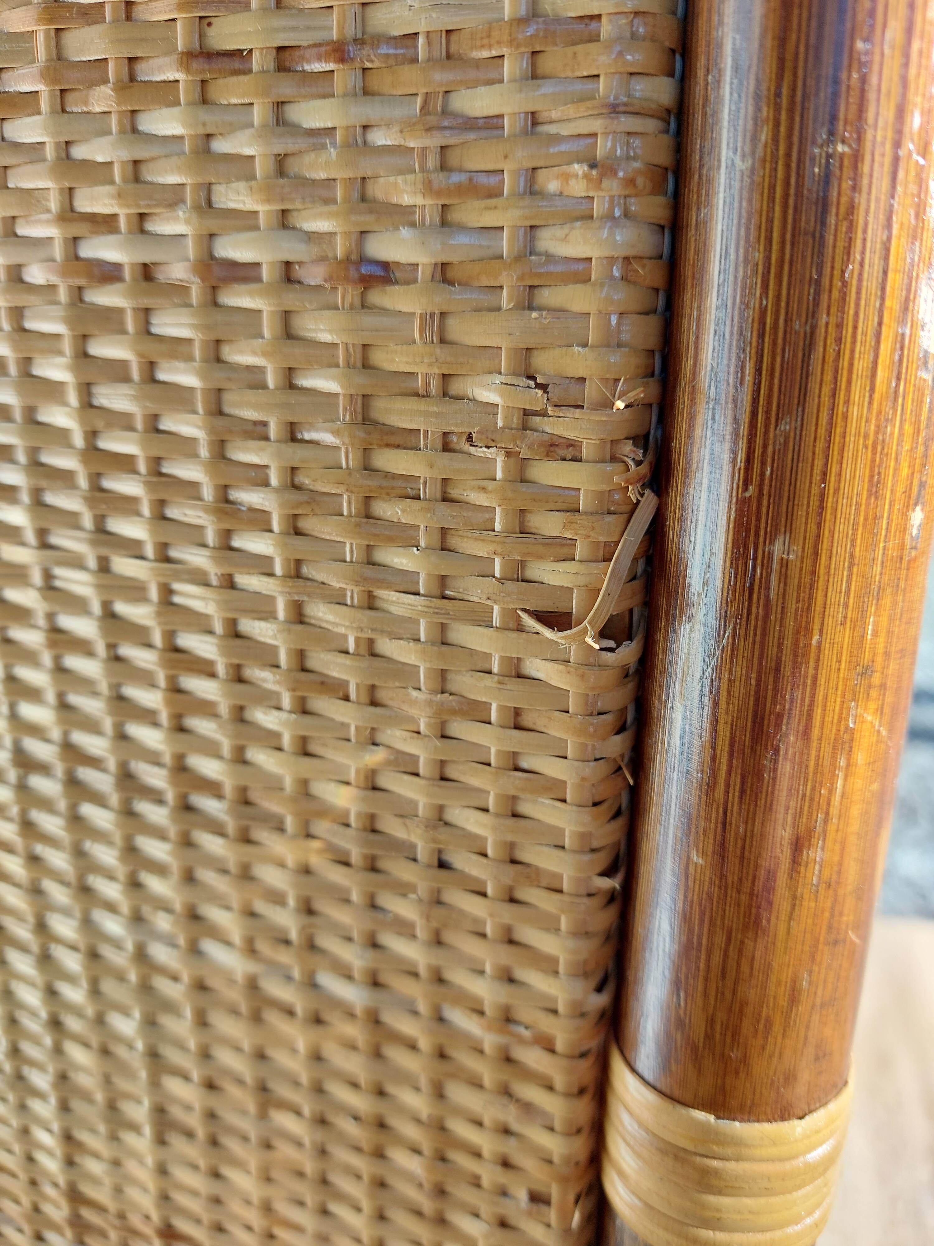 Wicker chest of drawers, canning and bamboo wood