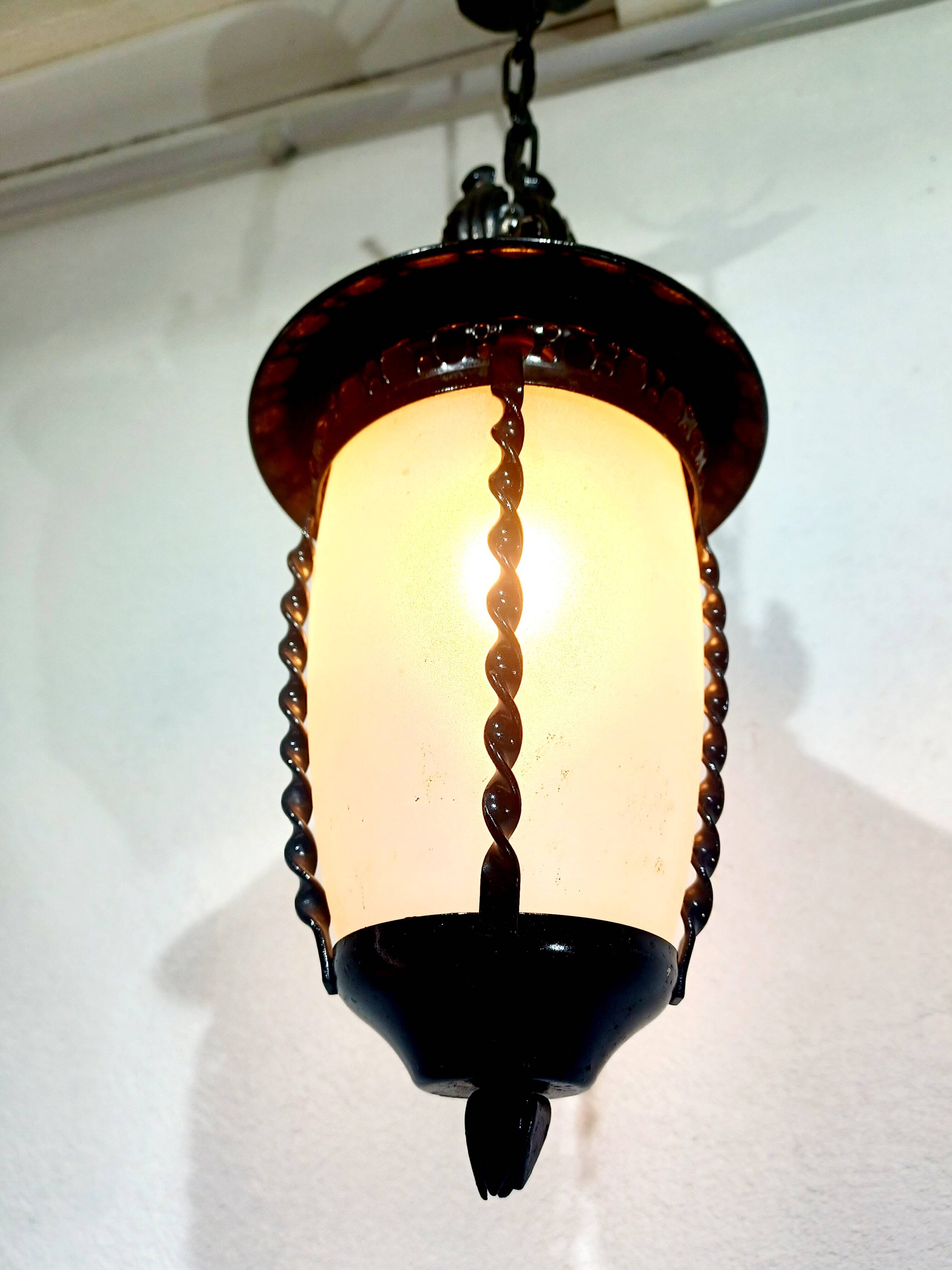 Small 1-light wrought iron lantern