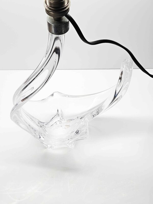 Lampe cygne en cristal de Bayel, élégance vintage française