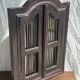 Dark brown wooden mirror with two baguettes H55 L40