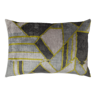 Ikat silk velvet cushion, 40x60