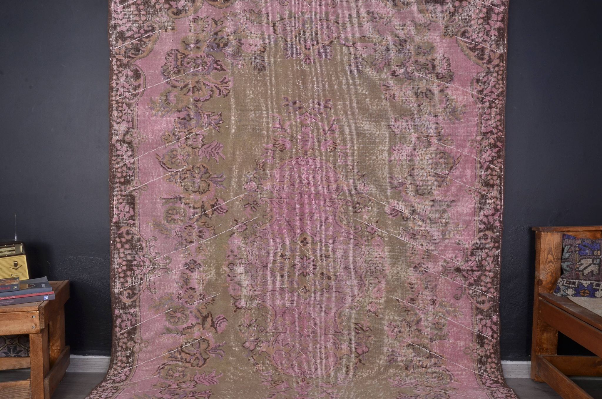Tapis turc Oushak rose