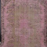 Pink Oushak Turkish Carpet sku 1915