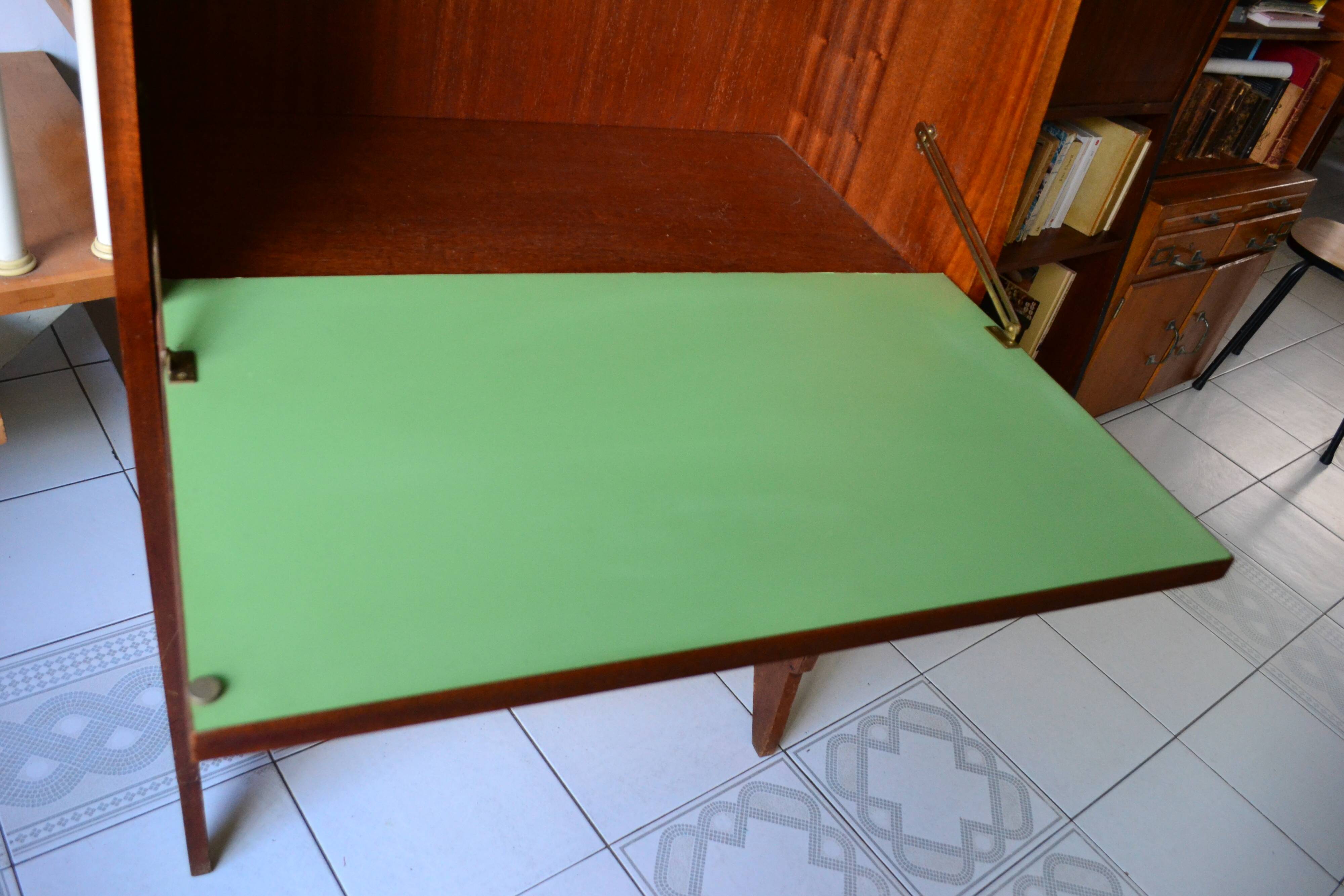 Vintage mahogany wing-shaped secretary