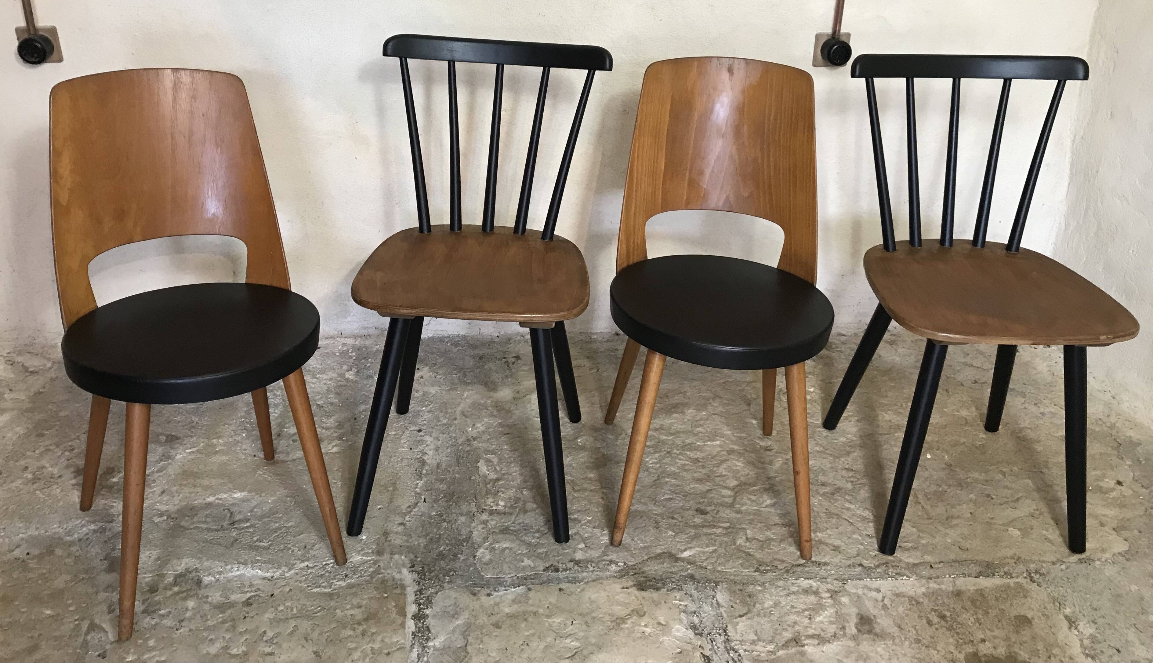 Set of 4 vintage chairs 1960