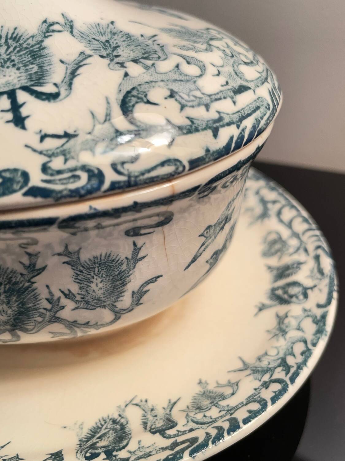 Longwy Ironstone Gravy Boat with Lid, Richelieu Model