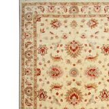 Handmade Cream Wool Floral Rug, Modern Oriental Living Room Carpet 176x228