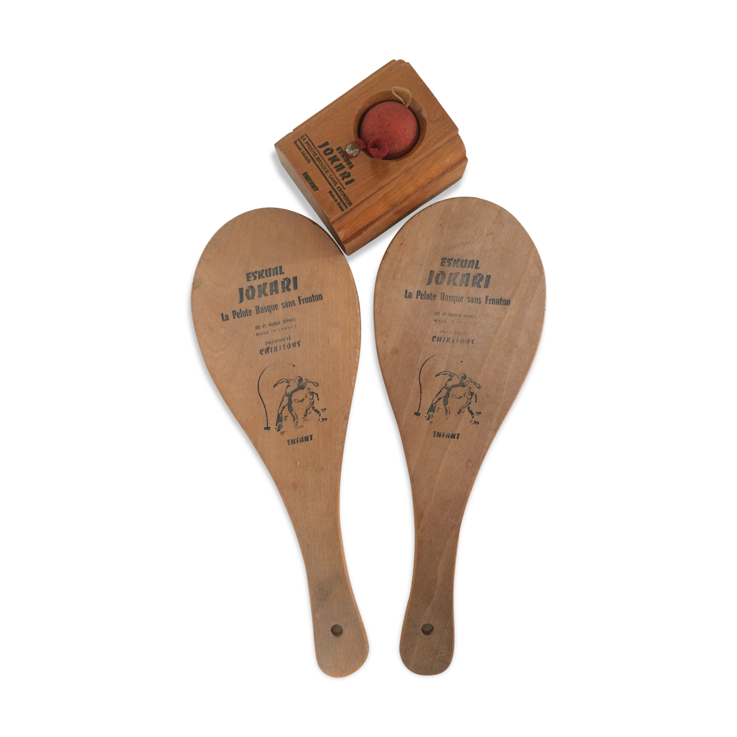 Former jokari  eskual 2 snowshoes, ball, box