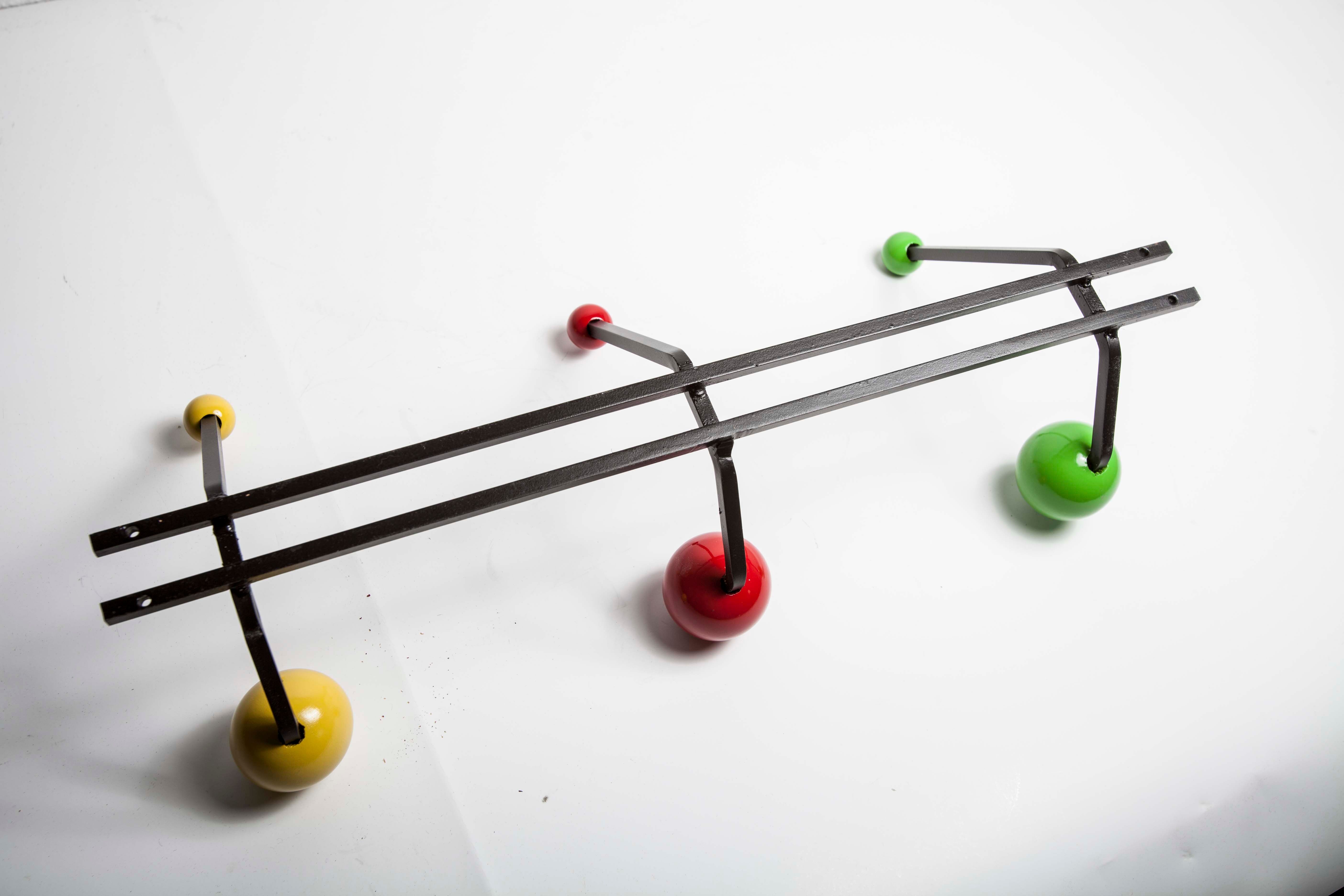 Coat rack 6 balls restored