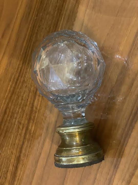 Antique faceted crystal ramp ball.