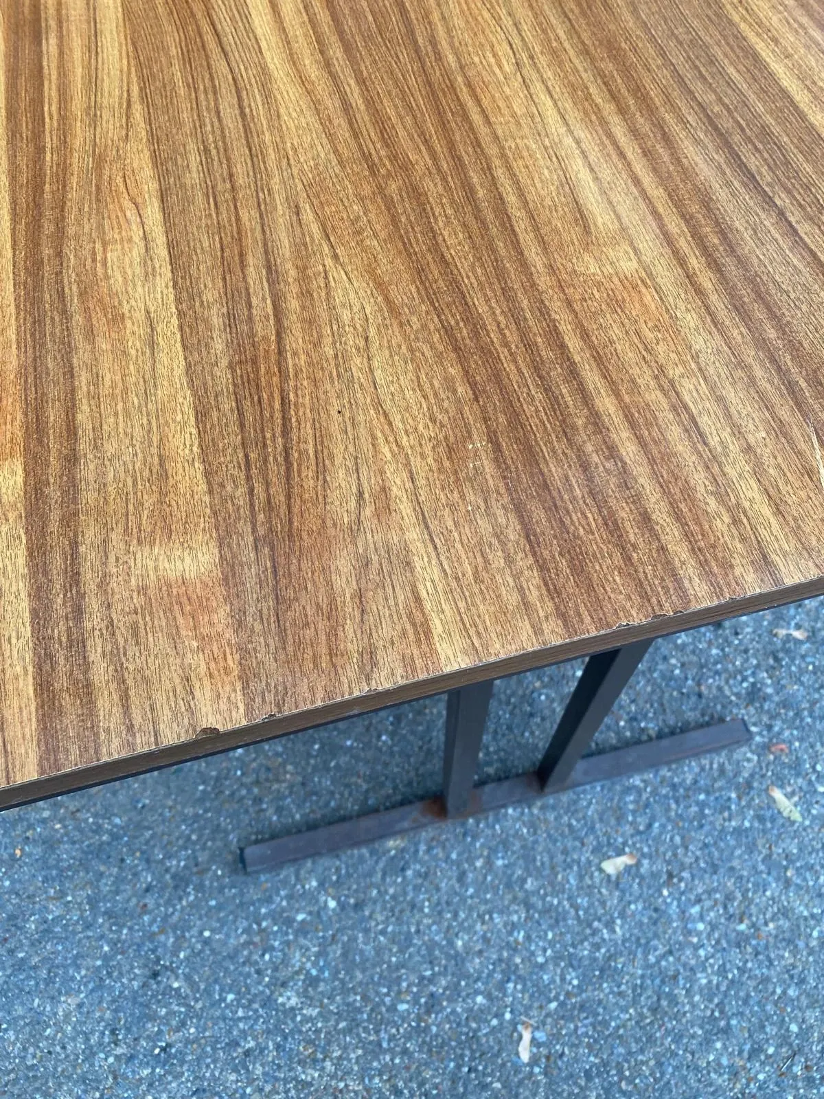 Mid-Century wooden and steel folding table brown 1970 120x70cm