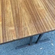 Mid-Century wooden and steel folding table brown 1970 120x70cm