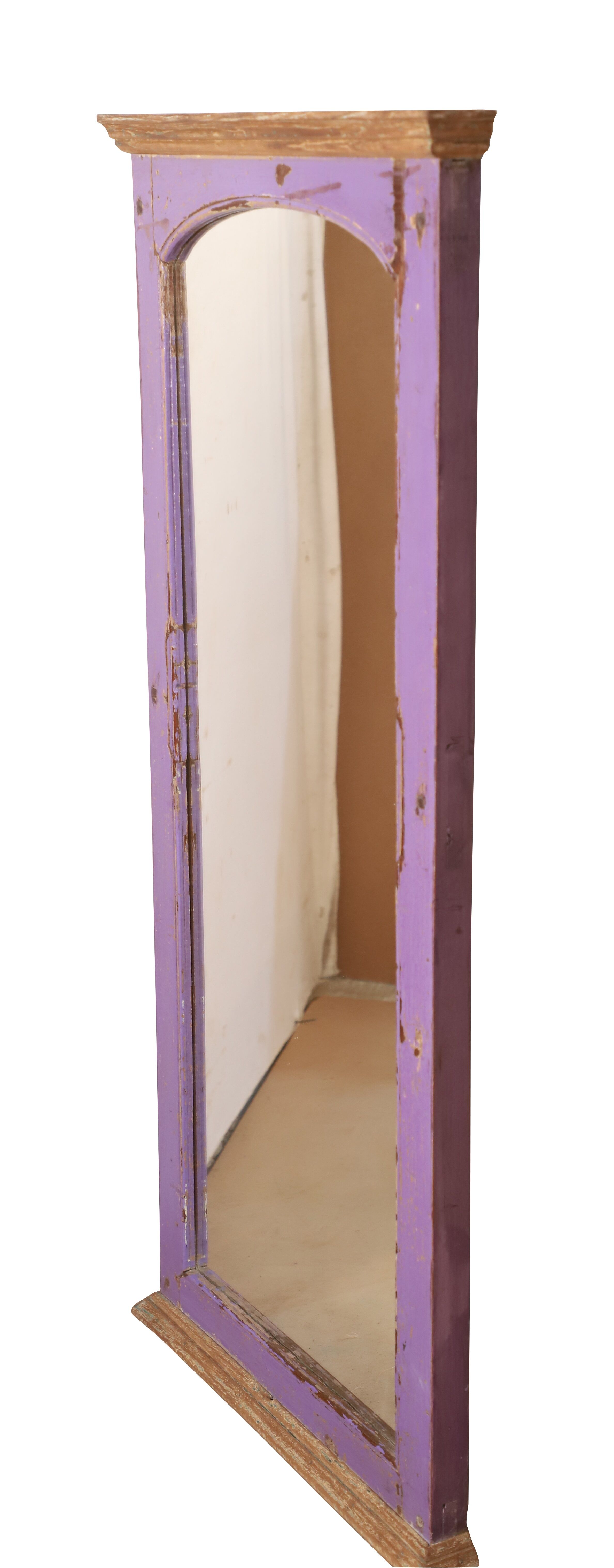 Burmese teak mirror with purple patina