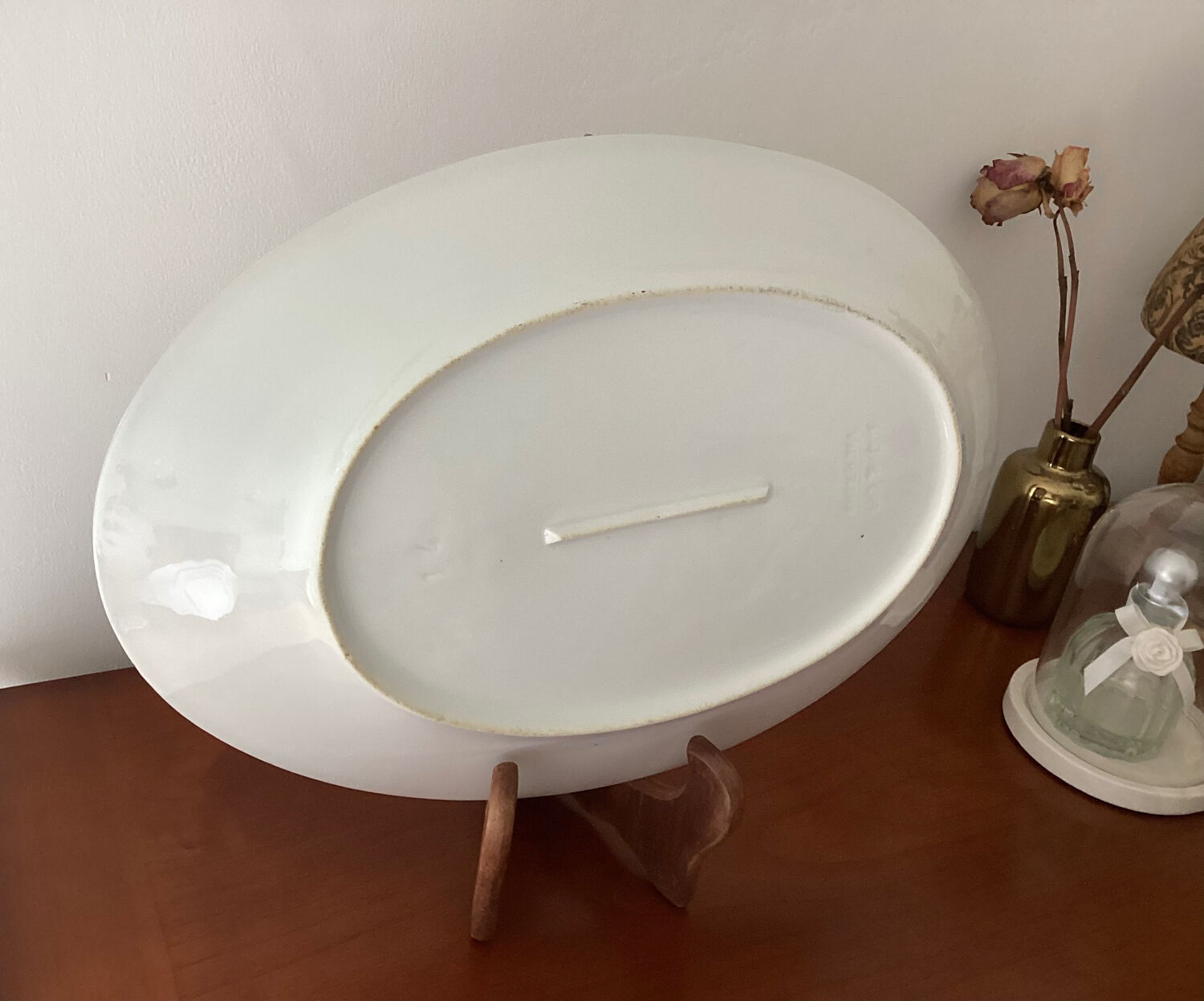 Old oval serving dish L.J. Cie Vierzon