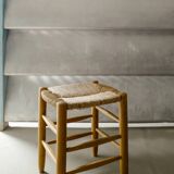 French Mid Century "N17" Wooden Rattan Straw by Charlotte Perriand, 1950s