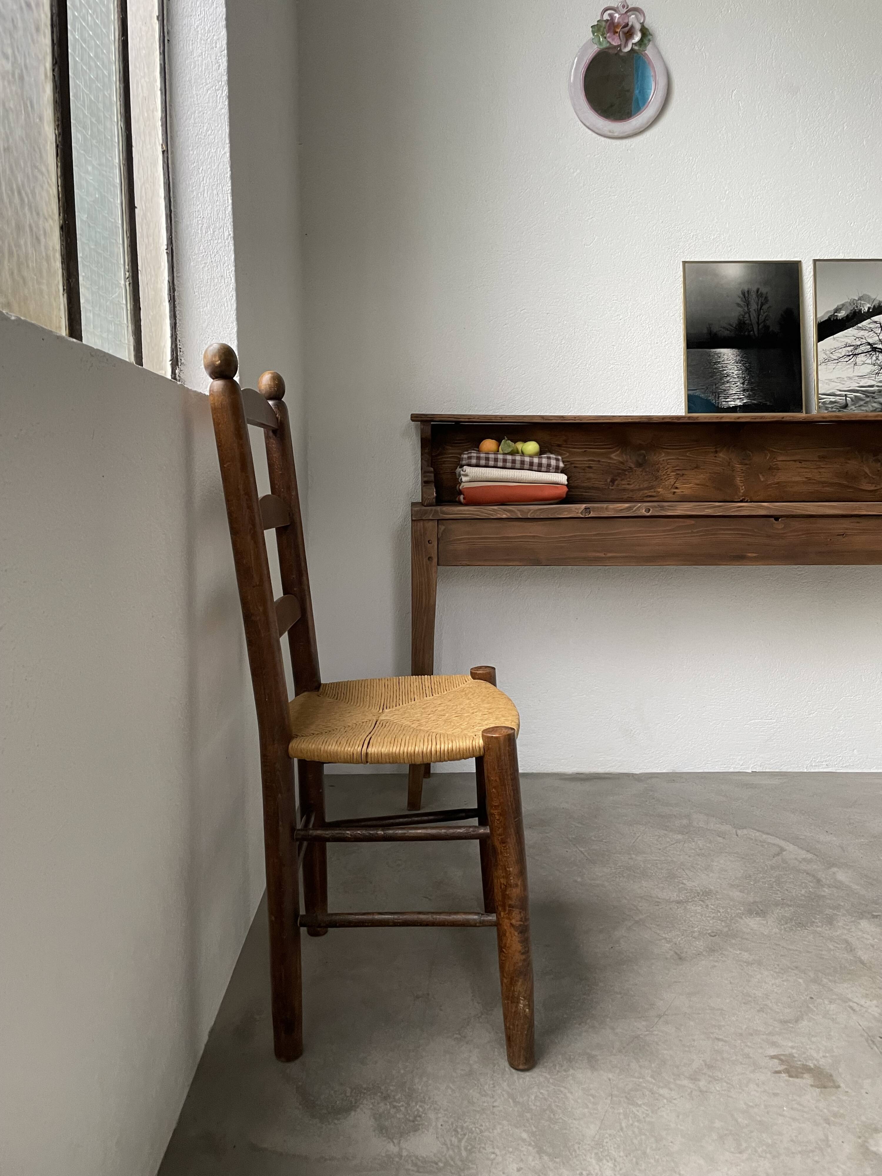 Chaise rustique paille chêne