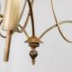 Doré laiton Brass chandelier, 1930s antique ceiling lamp with 3 lights, ribbed design