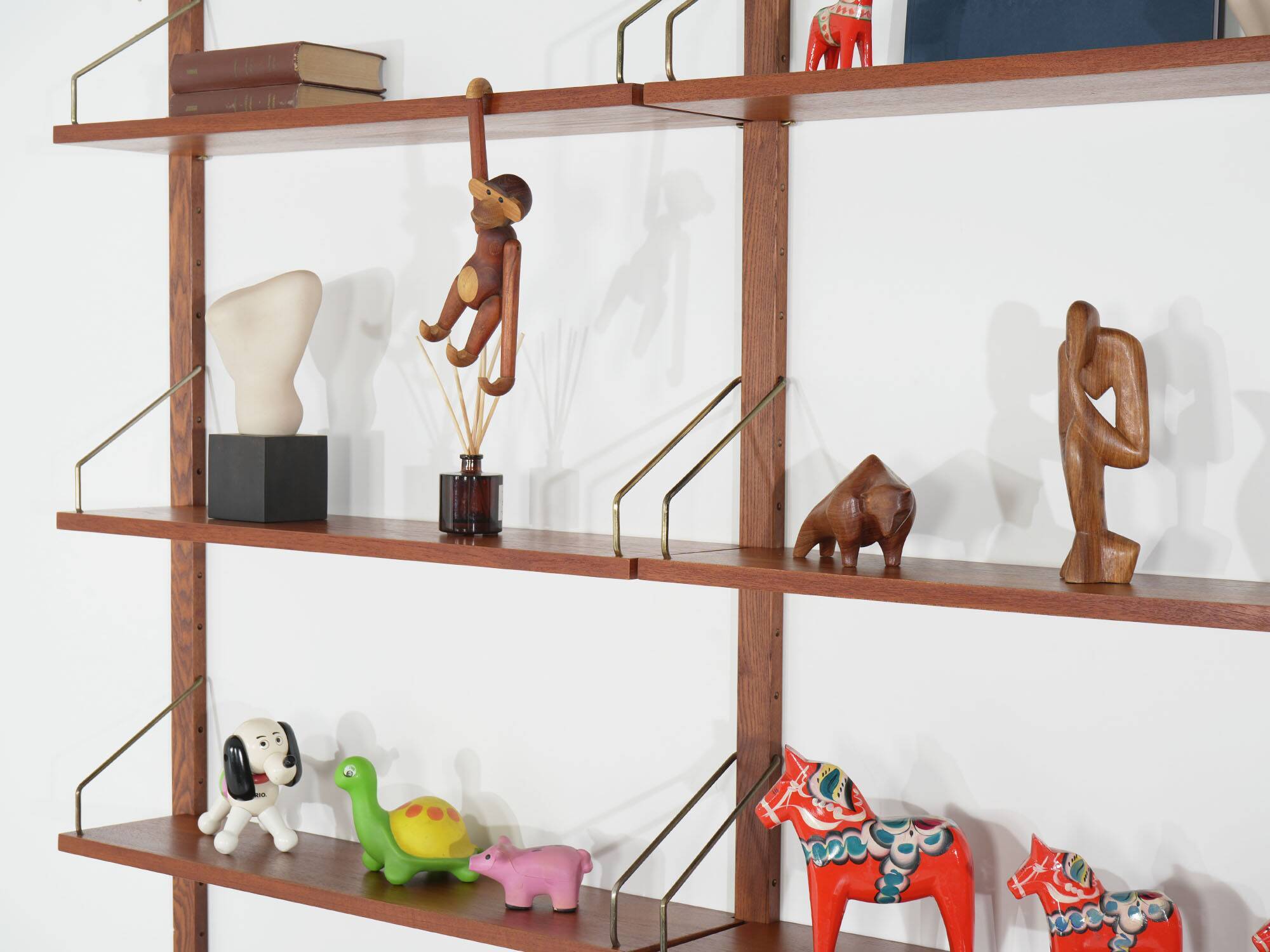 Cado modular shelving, teak veneer, Danish design, 1960s
