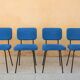 Series of 4 vintage chairs by André Simard for Airborne editions