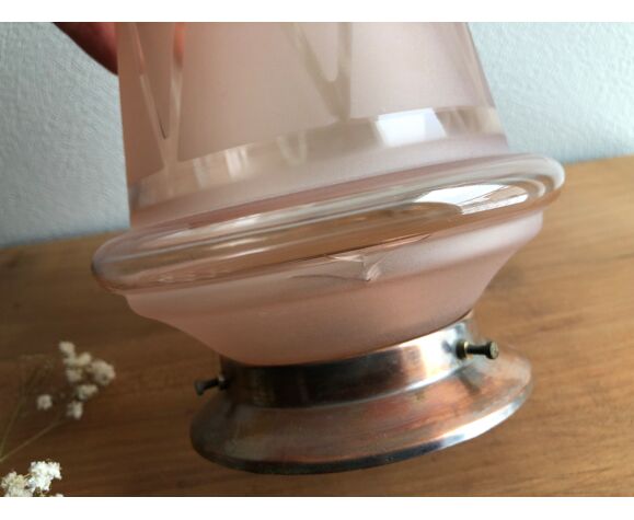 Pink frosted glass globe