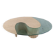 Table basse en travertin et verre années 1970, Italie