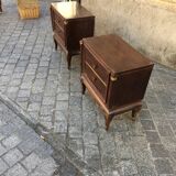 Pair of bedsides in rosewood veneer
