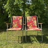 60s floral camping folding chairs