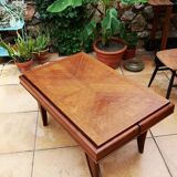 Vintage teak coffee table, transformable into a high table